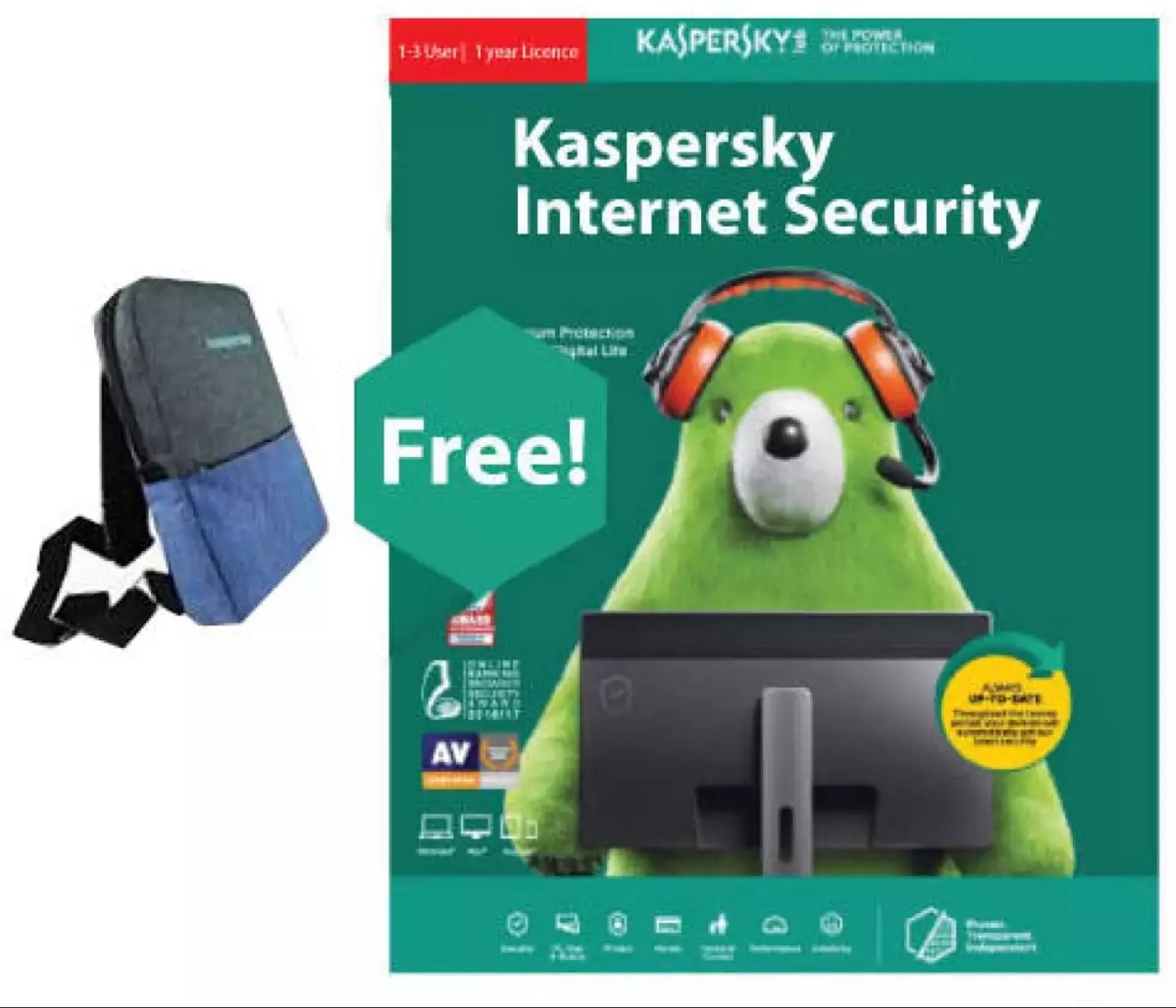 Kaspersky Internet Security Latest Version - 1 PC, 1 Year (CD) With Free Bag