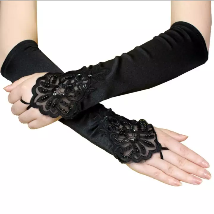 Fingerless Wedding Marriage Embroidery Gloves / Socks For Women